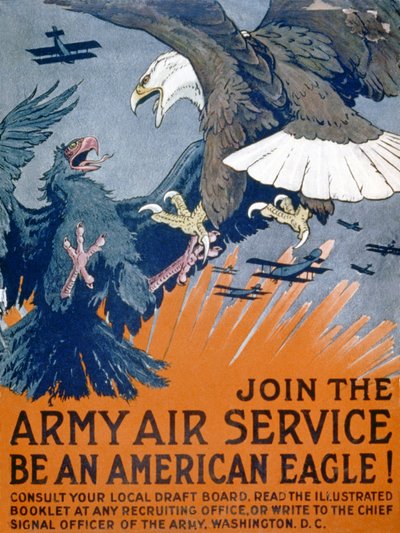 Únete al Servicio Aéreo del Ejército, ¡sé un águila americana!, c.1917 de Charles Livingston Bull